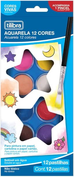 Tilibra - Aquarela em Pastilha - 12 Cores