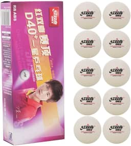 Bola de tênis de mesa costurada DHS 1 estrela, bola de pingue-pongue de treinamento T.T durável D40+mm, aprovada pela CTTA, branca