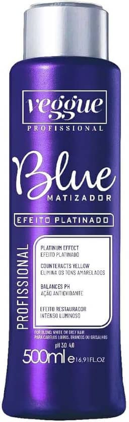 Máscara Capilar Matizadora Blue Efeito Platinado Veggue Profissional 500mL