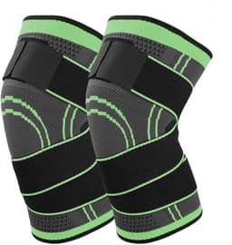 Kit Par 02 Joelheira Compressão Ajustável Ortopédica Elástica Alívio Dor Proteção Esportes