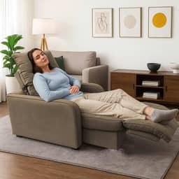 Poltrona Graça Cadeira Papai Mamãe Idoso Reclinável E Retrátil Capuccino