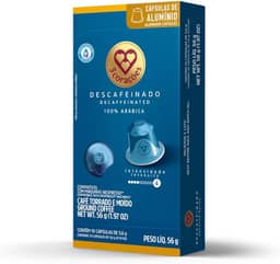 3 Corações Cápsulas de Café Descafeinado, Compatíveis com Nespresso, contém 10 cápsulas