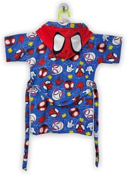 Roupão Aveludado Infantil Quimono Estampado com Capuz Spidey M Com 1 peça