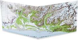 Carteira Stitched Dynomighty Tyvek - mapa do Alasca, mapa explorador, Mapa glacial do Alasca, Clássico