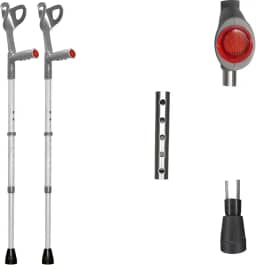 Muleta Canadense Ortopédica De Alumínio Regulável Idoso 120kg Par Take Care (REGULÁVEL, CINZA) 2.0 unidade