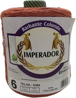 Barbante Colorido Imperador Fio 6 para Crochê e Tricô (TELHA)