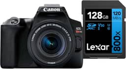 Canon Câmera Digital EOS Rebel SL3 (BKUS) 1855F4STM BR kit com Cartão de Memória Lexar Blue 128GB