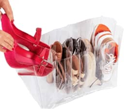 Colméia para Sapatos Transparente Natural PVC Cristal Premium c/ 5 Nichos 40x25x30cm Ideal para Organizar Sapatos Organizador Funcional Minimalista