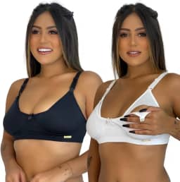 Kit 2 Sutiã Amamentação Basico Gestante Sem Bojo
