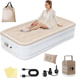 Colchão Inflável de ar Queen Individual High,190cm×95cm×40cm, 2025 NEW Actualizar a Qualidade, com Bomba Rápida Inflação/Deflação, Terno Comfort, Camping, Viagem, Portátil Impermeável