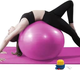 GODREAM Bola Pilates, Bola Fisioterapia, Bola Suiça, 55 cm, 65 cm, 75 cm, Anti estouro, Suporta até 300kg, Ideal para Gestante, Ginastica, Yoga, Academia e Pilates em casa, com Bomba