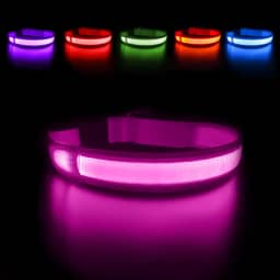 MASBRILL Coleira para cães iluminada, coleira de cachorro com LED, coleira de brilho noturno recarregável, coleira de cachorro iluminada rosa piscante à prova d'água, para cães pequenos, médios e grandes, 4 cores com 3 tamanhos