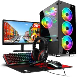 PC GAMER RYZEN 5 5600GT, 16GB DDR4, SSD M.2 NVME 500GB, FONTE 500W, MB A520 + MONITOR 20" + KIT GAMER 4 EM 1