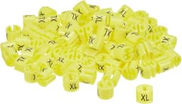 Marcador de cabide de roupas tamanho GG serve em haste amarela de 3,5 mm para codificação de cores de roupas de vestuário, pacote com 100