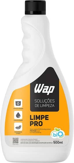 WAP Detergente Concentrado para Limpeza Pesada de Pisos 500ML WAP LIMPE PRO, Branco e amarelo