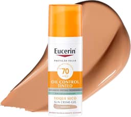 EUCERIN Protetor Solar Facial Oil Control Com Cor, FPS70 50ml, Antioleosidade, Proteção UVA, UVB e Luz Visível, Pele Oleosa