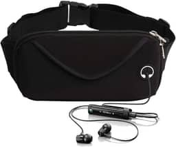 Pochete Corrida Celular Exercicios Academia Impermeavel Slim Pochete de cintura esportiva slim para corrida (Preta)