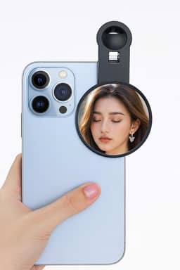Espelho para Selfie com Clip, Acessório para Câmera Traseira de Smartphone, para Fotos e Vlog