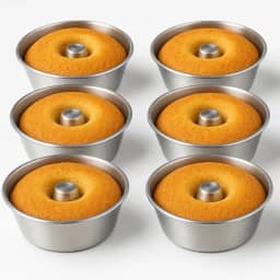 Kit 6 Formas de Alumínio para Mini Pudim e Bolo Vulcão, 200ml, Confeitaria Profissional, 10x5cm