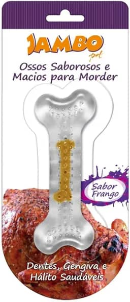 JAMBO PET Osso Silicone Boninho Grande Frango Jambo Para Cães