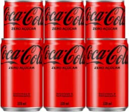 Pack de Coca-Cola sem açucar Lata 220mL 6 unidades