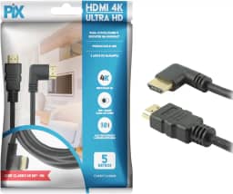 PIX Cabo HDMI 2.0 4K 19 Pinos - Plug 90 Graus, 5 Metros