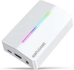 Fifine AmpliGame Gaming Capture Card USB 4K HDMI, 1080P Audio Video Capture Card para OBS Streaming com RGB, HDMI in/out Compatível para Switch/XBOX/PS5/Computer-V3 Branco