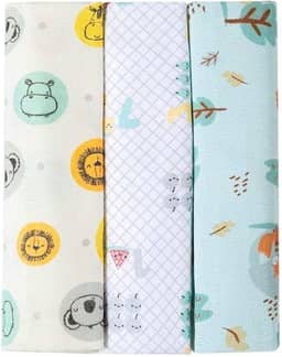 Kit 3 Cueiros Papi Flanelado 1,0x0,8m Estampado Neutro Verde