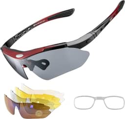 ROCKBROS Óculos de sol esportivos polarizados com proteção UV para atividades ao ar livre