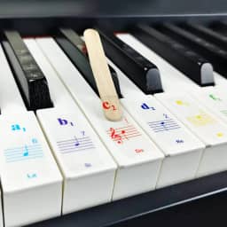 Adesivos de teclado de piano para teclas 88/61/54/49/37. Colorido, bastão, notação musical numerada; conjunto completo de notas musicais para teclas brancas e pretas; transparentes e removíveis