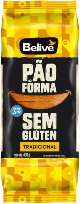 Pão de Forma Tradiconal sem Glúten 400g - Belive