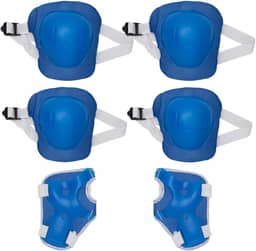Zippy Toys Kit de Proteção Azul, 6 Peças, Recomendado Para Crianças Acima de 3 anos, 1 par de cotoveleiras, 1 par de munhequeiras e 1 par de joelheiras, Material Poliéster e Plástico de Qualidade