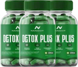 Kit 3 Nanovit Detox Plus Suplemento Termogênico 60 Cápsulas