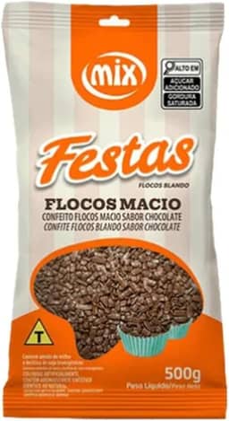 Confeito Fino Granulado Chocolate Flocos Macios Mix 500g