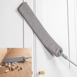 ESPANADOR PARA CASA ESCOVA DE POEIRA DOBRAVÉL EM MICROFIBRA COM HASTE EM ALUMÍNIO EXTENSIVA FLEXÍVEL LAVÁVEL PARA MOVÉIS, CANTOS DE SOFÁ, TETO E EMBAIXO DE MÓVEIS - MOLHADO OU SECO