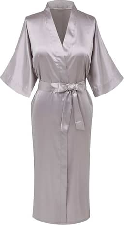 Roupão de banho feminino de cetim longo sedoso para madrinha de casamento, festa de casamento, prepare-se