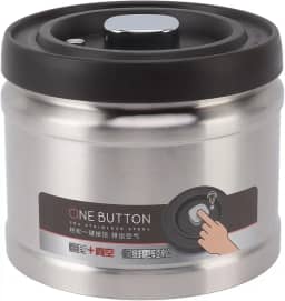 Greensen Recipiente a Vácuo para Café, Lata de Armazenamento Hermético Em Aço Inoxidável para Grãos de Café Moídos, Chá, Nozes Com Vedação Tipo Prensa e Colher Medidora (1100ML Aço Inoxidável Cor