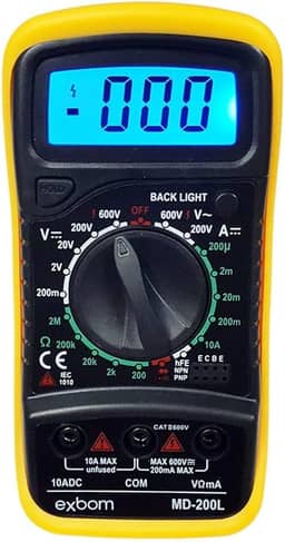 Multímetro Digital Profissional Portátil com Cabo Multi Teste Exbom MD-200L