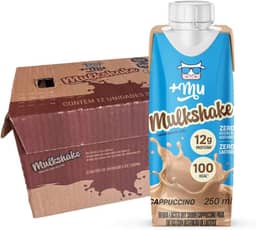 +Mu Mulkshake Bebida Proteica Láctea UHT Sabor Cappuccino - Pack 12 unidades
