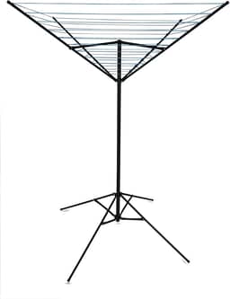 Varal De Chão Aço Carbono Retrátil Giratório Reforçado 11 Cordas Durável Preto Varal Sul Único