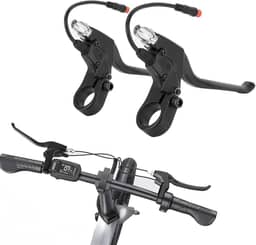Alavanca de Freio para E-Bike 22MM - PSLER Manete de Freio para Bicicleta Elétrica com 2 Fios, Par Esquerdo e Direito, Peça de Substituição para Modelos Q20 e I9