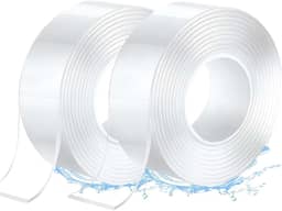 Kit 2 Rolos Super Fita Mágica Nano Adesiva Dupla Face Transparente Extra Forte Lavável 3M