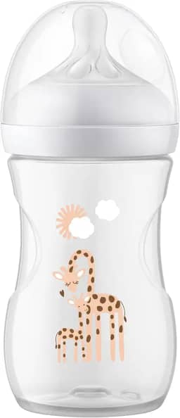 Philips Avent Mamadeira Pétala 3.0 9oz/260ml com bico de fluxo médio (Fluxo 3), Decorada Girafa, SCY903/66