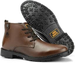 Bota Coturno Masculina de Couro Legítimo Casual