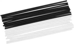 Cryfokt Kit de Substituição de Marcador de Ponto Lateral de Guitarra, 20 Peças ABS 3,94 "de Comprimento Branco + Preto, Ideal para Guitarristas e Baixistas