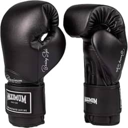 Luva de Boxe Muay Thai Maximum Classic Black Kickboxing MMA