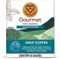 3 Corações Café Drip Coffee Gourmet Matas de Minas - contém 10 unidades
