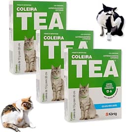 Kit 03 Coleiras Antipulga e Carrapato TEA para Gatos