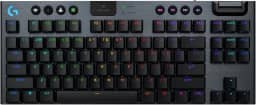 Teclado Mecânico Gamer Sem Fio Logitech G915 X LIGHTSPEED com Design TKL,RGB LIGHTSYNC, USB ou Bluetooth, Teclas Programáveis, Switch de Perfil Baixo GL Tactile e Bateria Recarregável - Preto