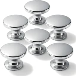 Kit 6 Puxadores Ponto Redondo Para Móveis Gaveta Armário (Cromado)